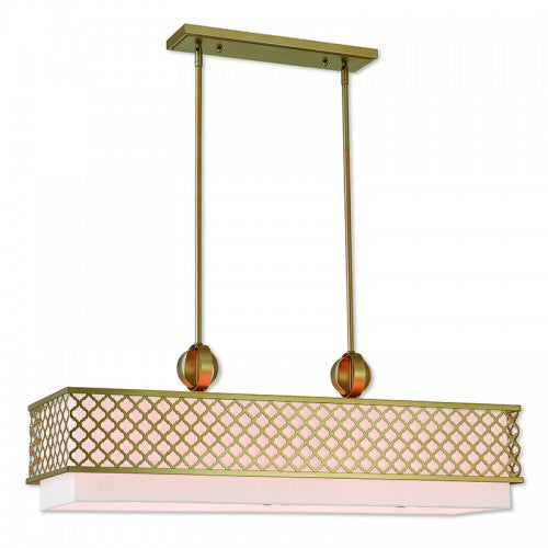 9 Light Soft Gold Linear Chandelier Linear Livex
