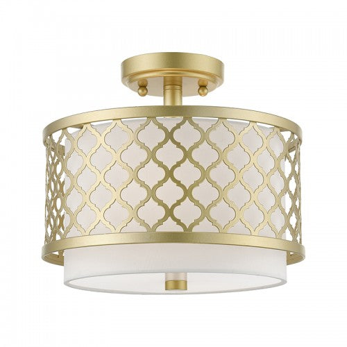 2 Light Soft Gold Small Semi-Flush Semi Flush Livex