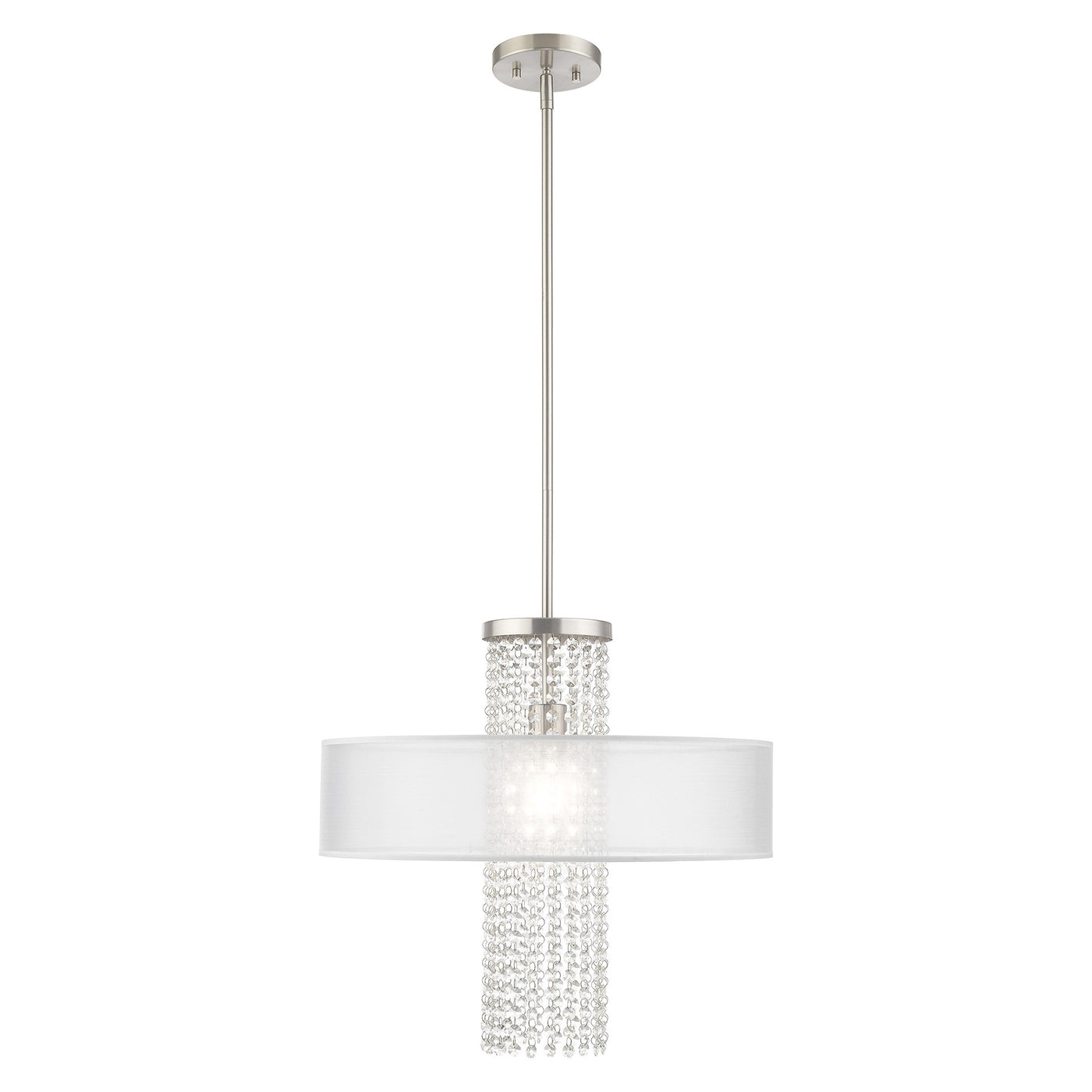 1 Light Brushed Nickel Pendant Chandelier Chandelier Livex