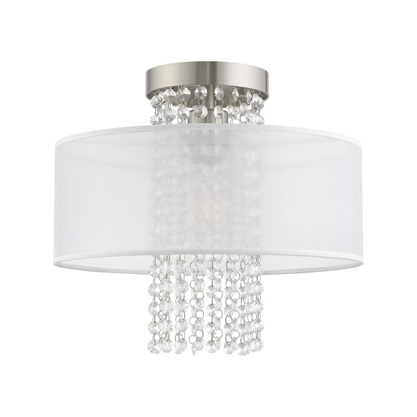 1 Light Brushed Nickel Ceiling Mount Semi Flush Livex