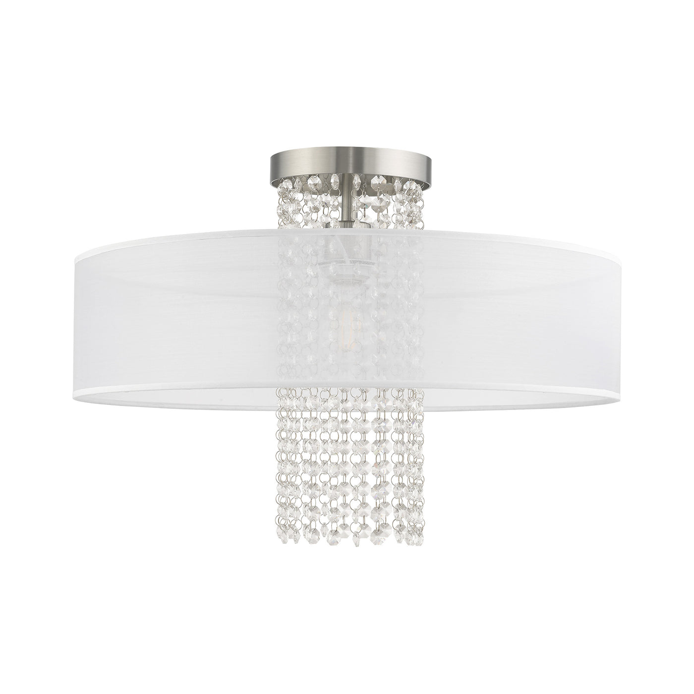 1 Light Brushed Nickel Ceiling Mount Semi Flush Livex