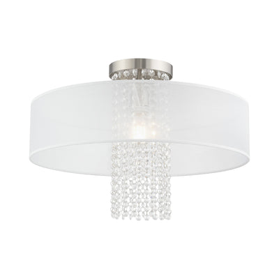 1 Light Brushed Nickel Ceiling Mount Semi Flush Livex