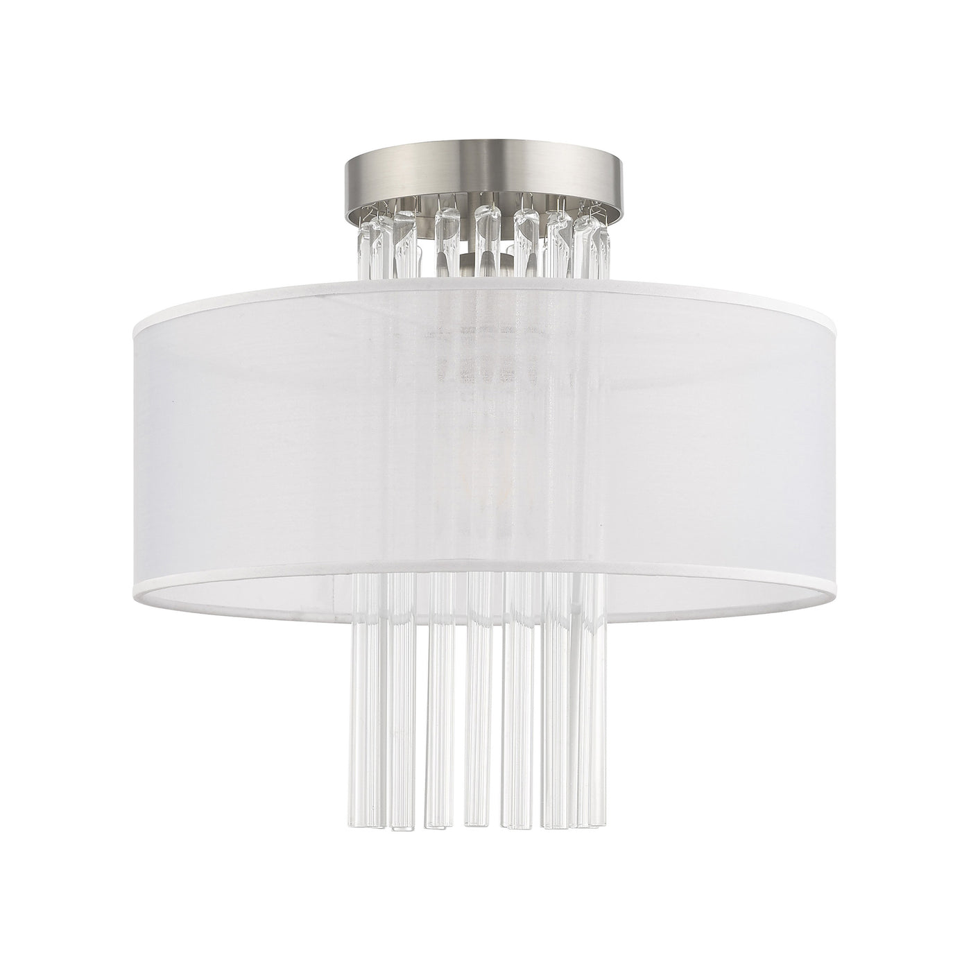 1 Light Brushed Nickel Ceiling Mount Semi Flush Livex