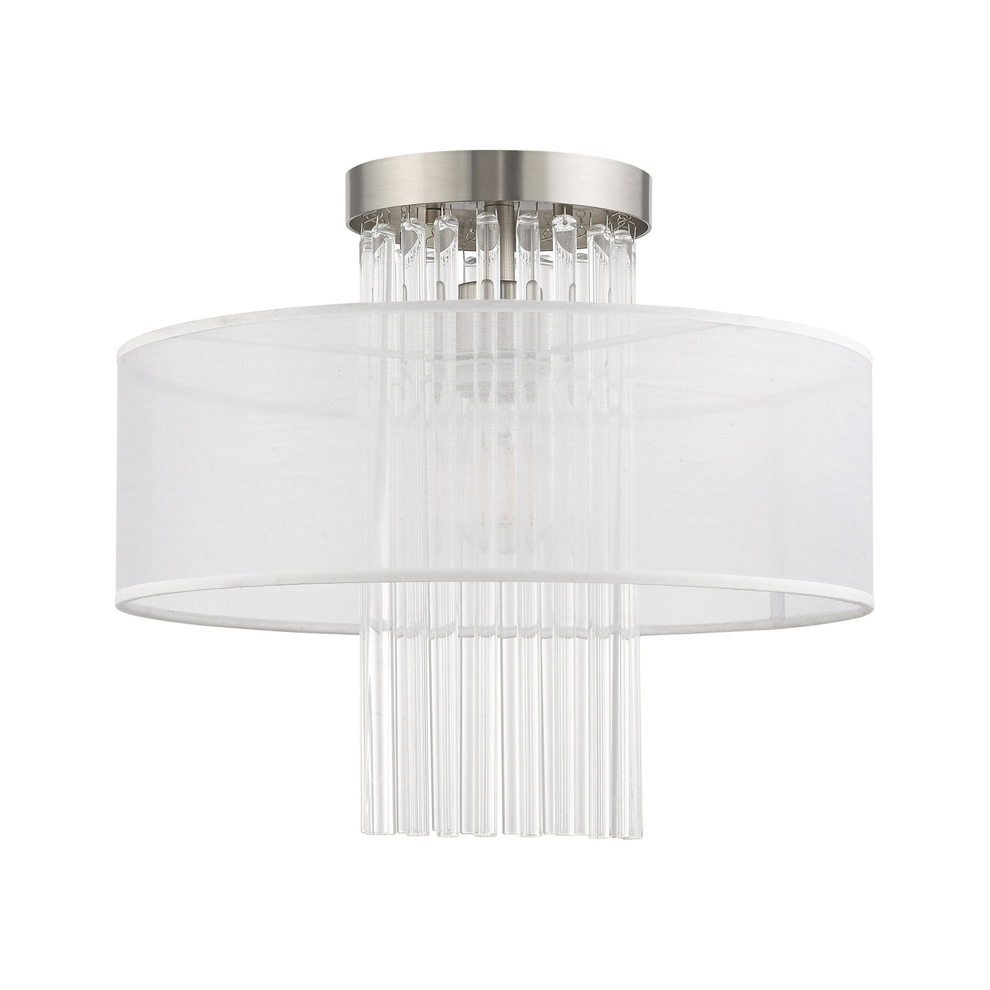 1 Light Brushed Nickel Ceiling Mount Semi Flush Livex