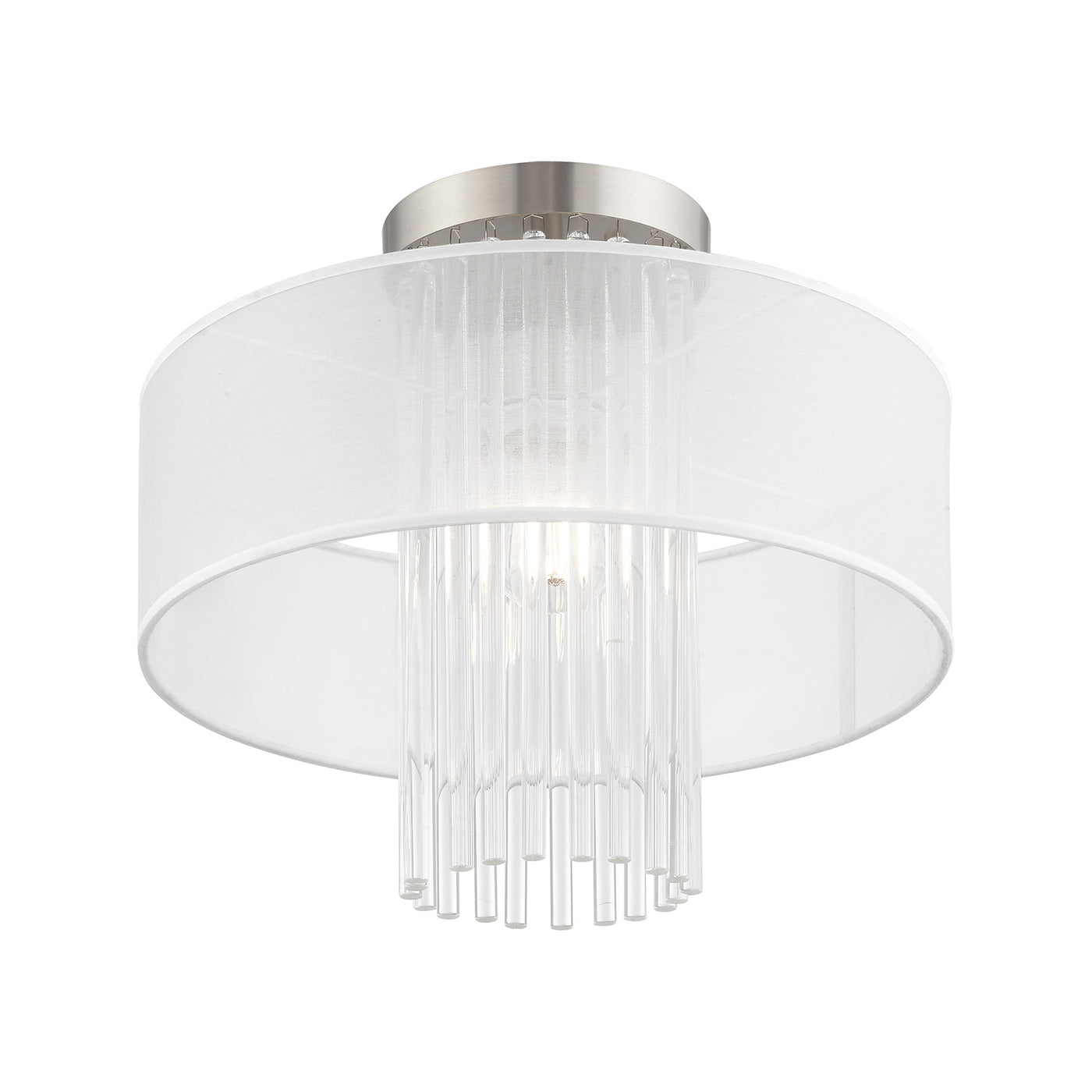 1 Light Brushed Nickel Ceiling Mount Semi Flush Livex