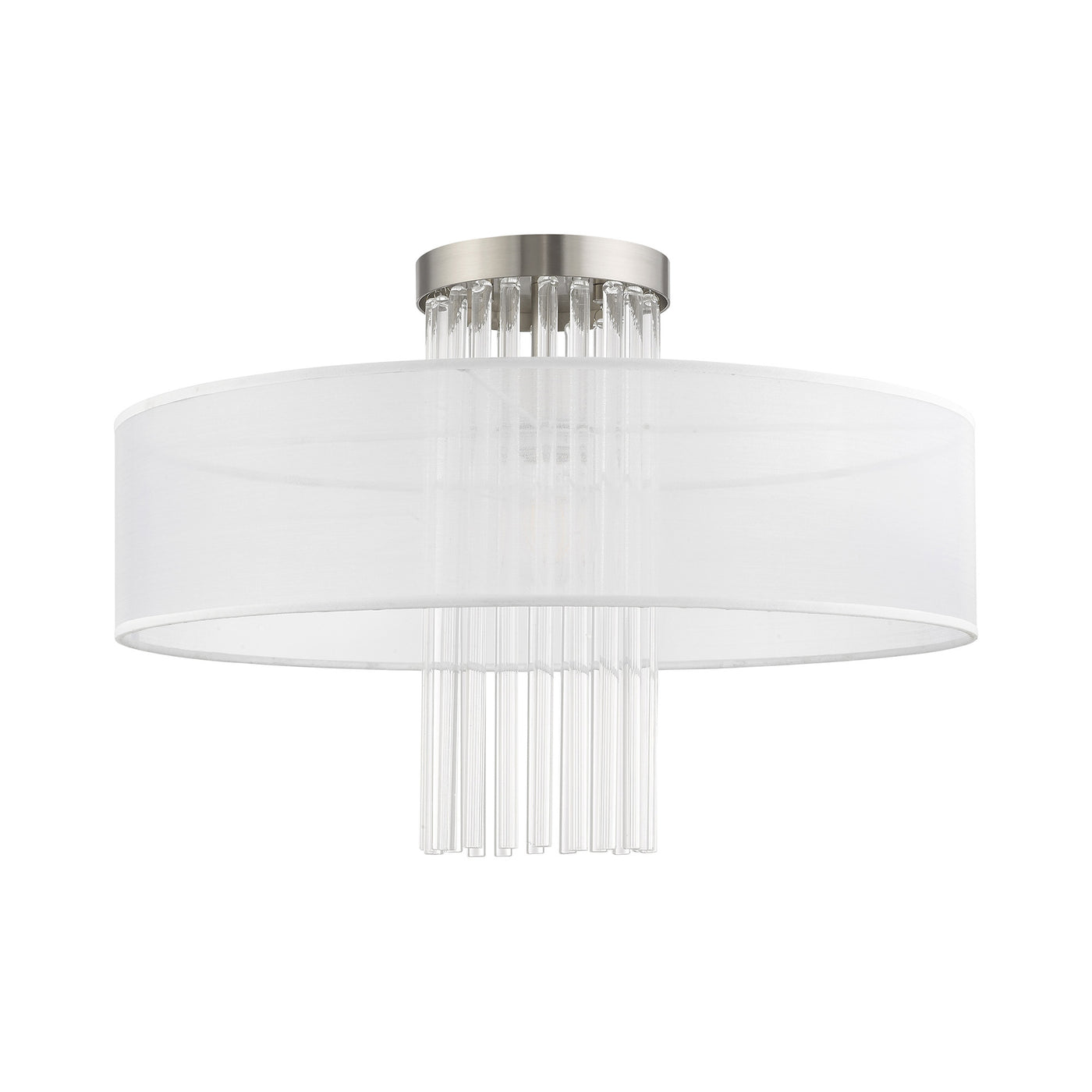 1 Light Brushed Nickel Ceiling Mount Semi Flush Livex