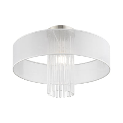 1 Light Brushed Nickel Ceiling Mount Semi Flush Livex