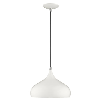 1 Light Shiny White Single Pendant Pendant Livex