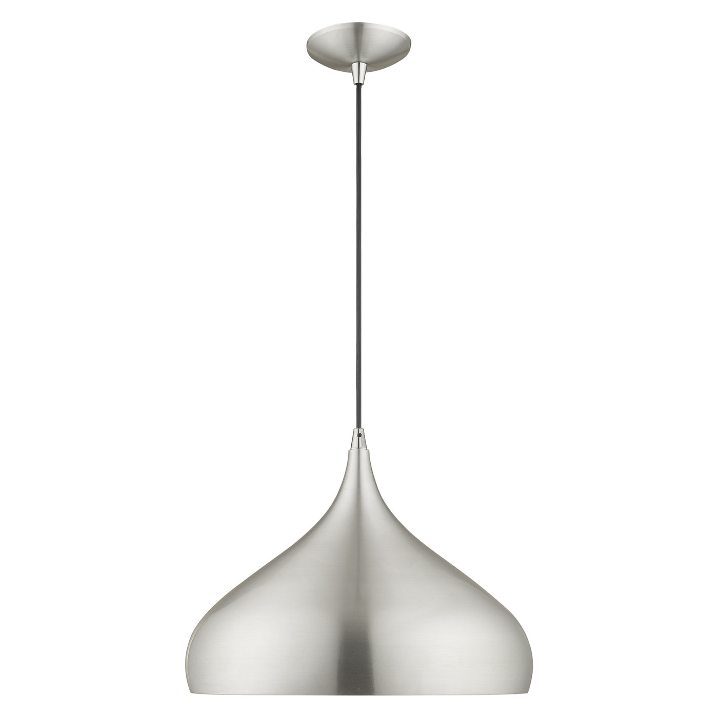 1 Light Brushed Aluminum Single Pendant Pendant Livex