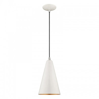 1 Light Shiny White Single Pendant Pendant Livex