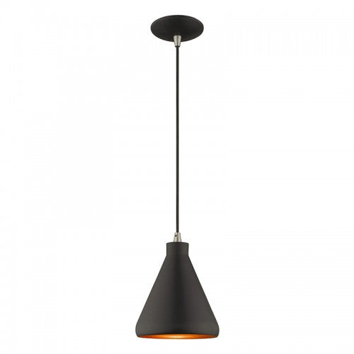 1 Light Black Single Pendant Pendant Livex