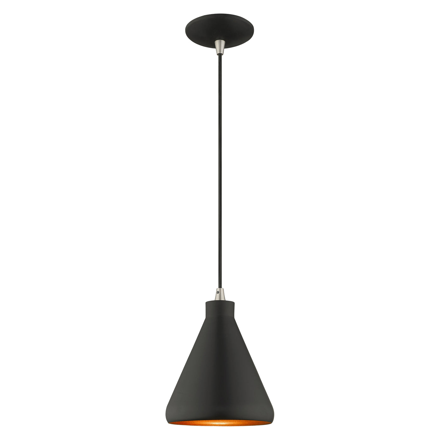 1 Light Black Single Pendant Pendant Livex