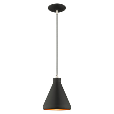 1 Light Black Single Pendant Pendant Livex