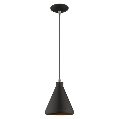 1 Light Black Single Pendant Pendant Livex