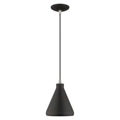 1 Light Black Single Pendant Pendant Livex