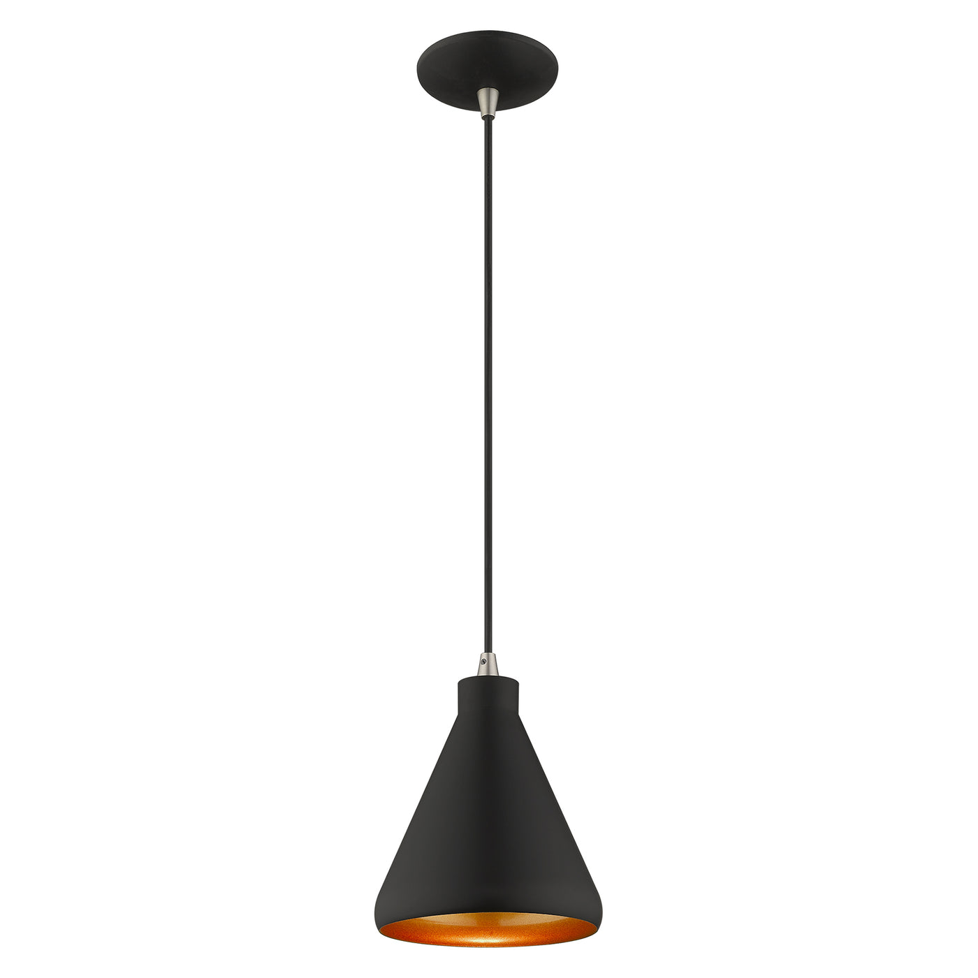 1 Light Black Single Pendant Pendant Livex