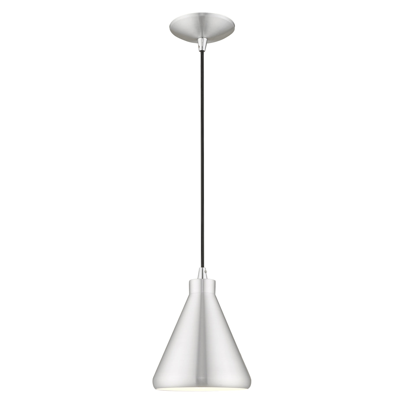 1 Light Brushed Aluminum Single Pendant Pendant Livex