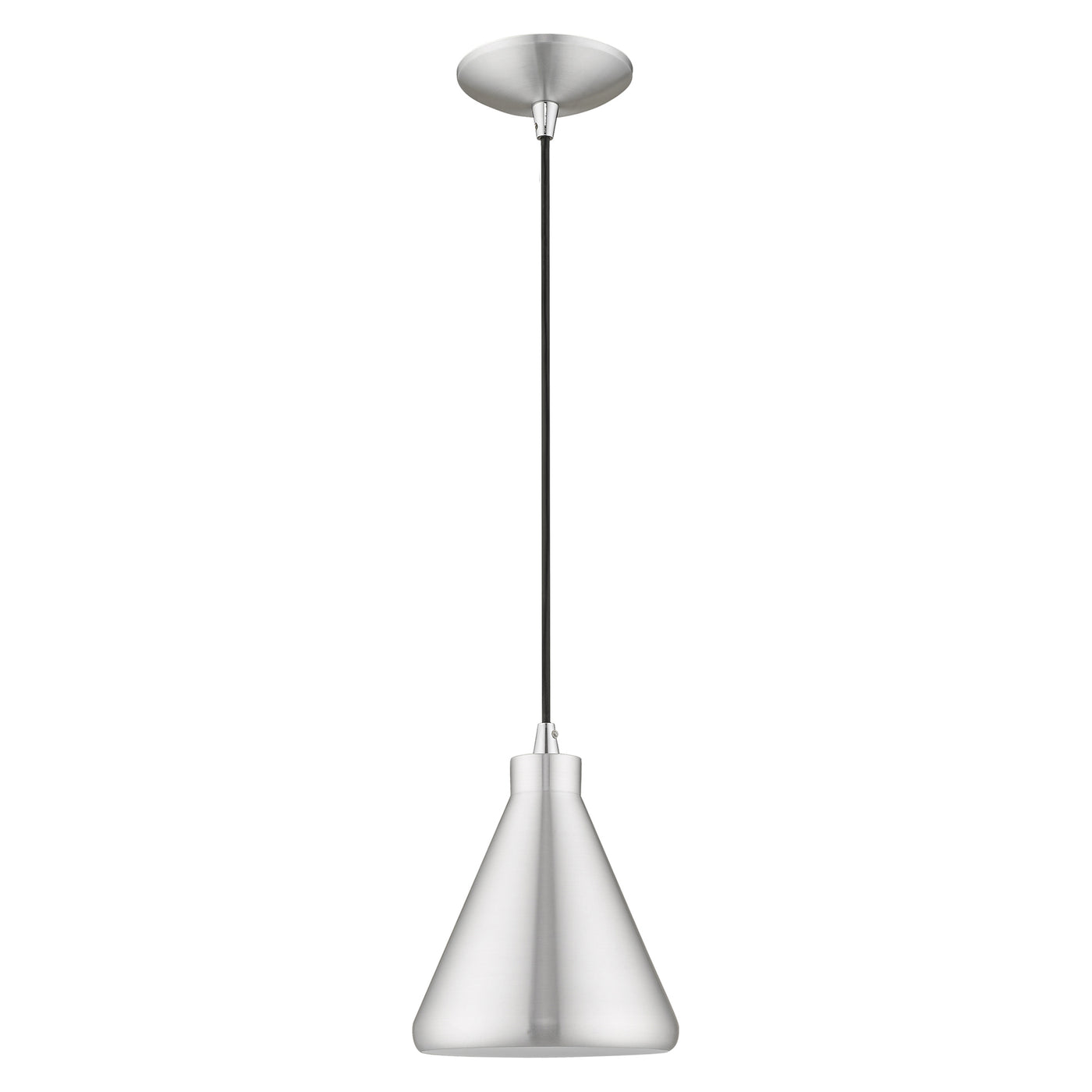 1 Light Brushed Aluminum Single Pendant Pendant Livex