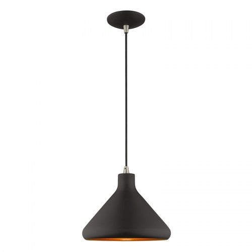 1 Light Black Single Pendant Pendant Livex