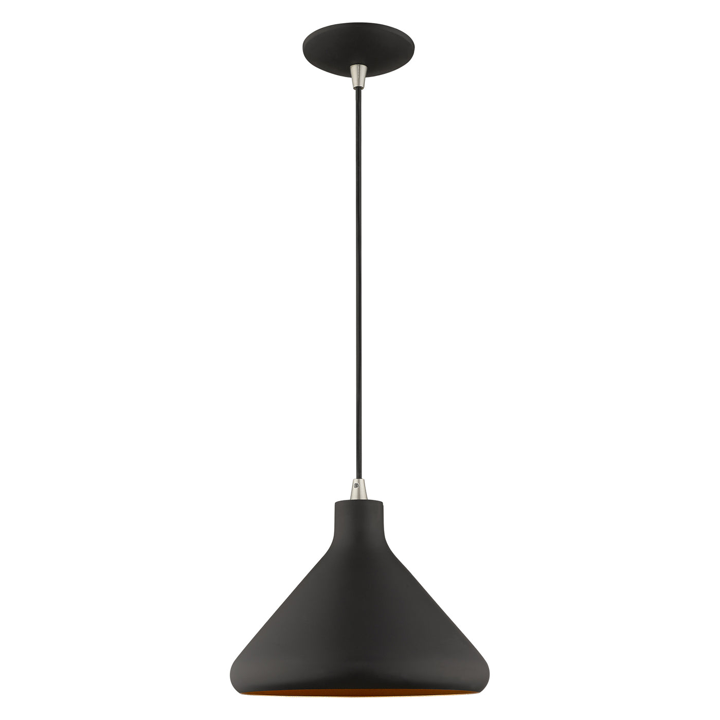 1 Light Black Single Pendant Pendant Livex