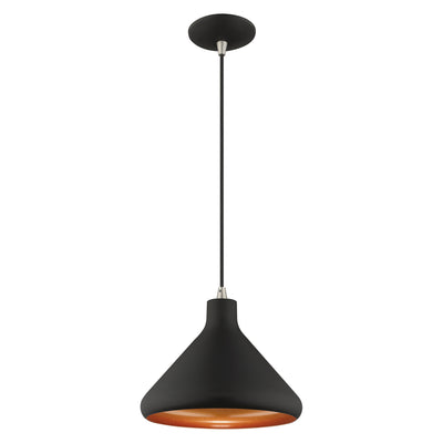 1 Light Black Single Pendant Pendant Livex