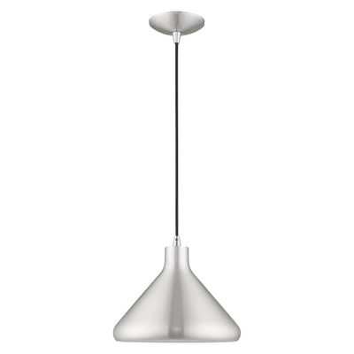 1 Light Brushed Aluminum Single Pendant Pendant Livex