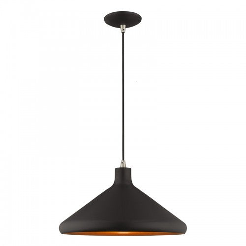 1 Light Black Single Pendant Pendant Livex