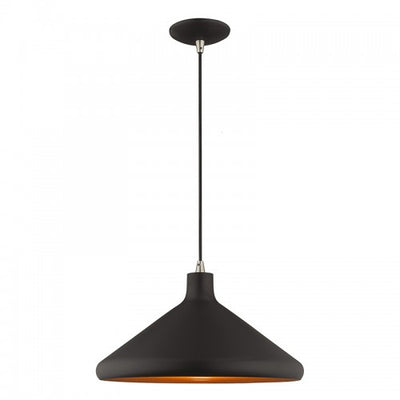 1 Light Black Single Pendant Pendant Livex