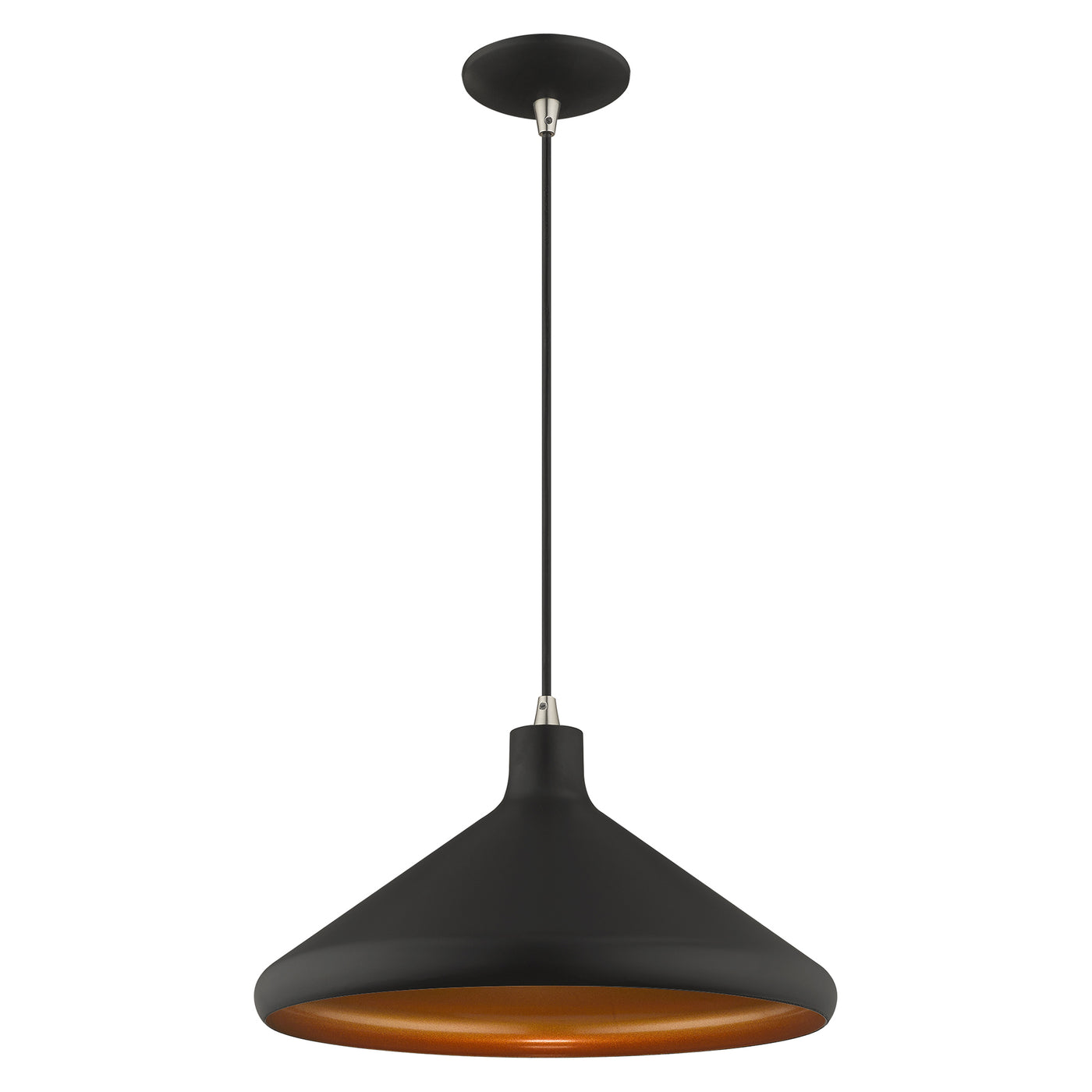 1 Light Black Single Pendant Pendant Livex