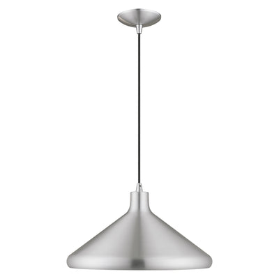 1 Light Brushed Aluminum Single Pendant Pendant Livex