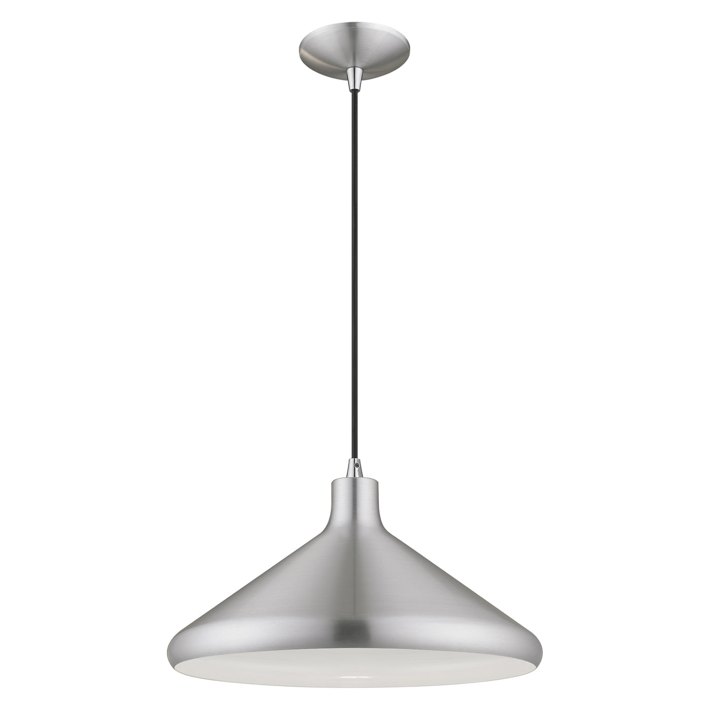 1 Light Brushed Aluminum Single Pendant Pendant Livex