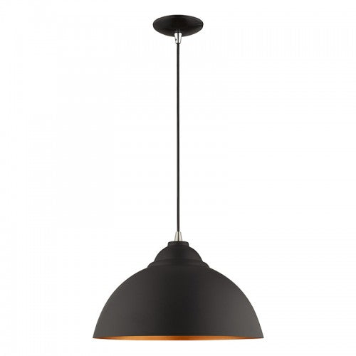 1 Light Black Single Pendant Pendant Livex