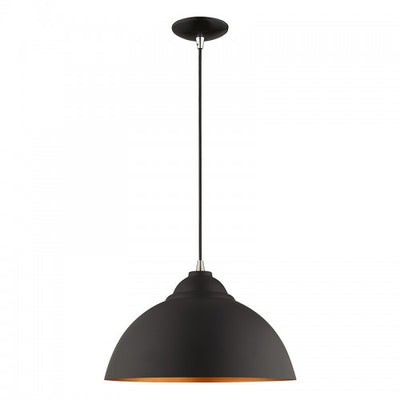 1 Light Black Single Pendant Pendant Livex