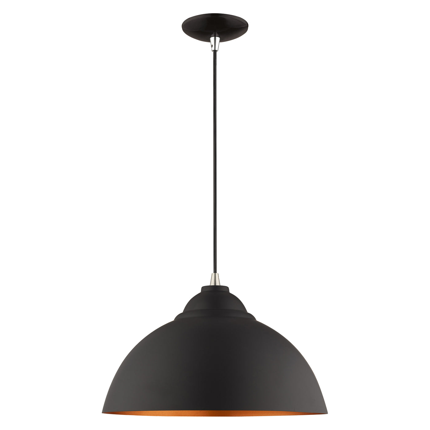 1 Light Black Single Pendant Pendant Livex