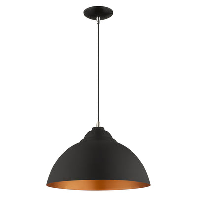 1 Light Black Single Pendant Pendant Livex