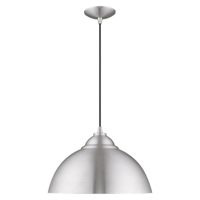 1 Light Brushed Aluminum Single Pendant Pendant Livex