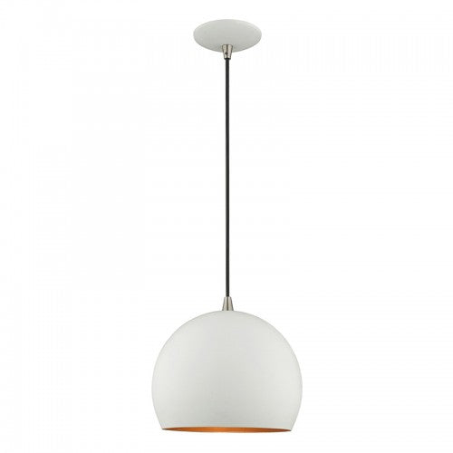 1 Light White Single Pendant Pendant Livex