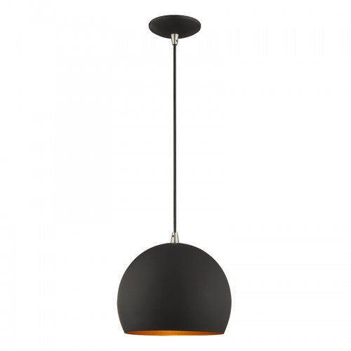 1 Light Black Single Pendant Pendant Livex