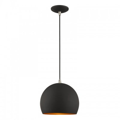 1 Light Black Single Pendant Pendant Livex