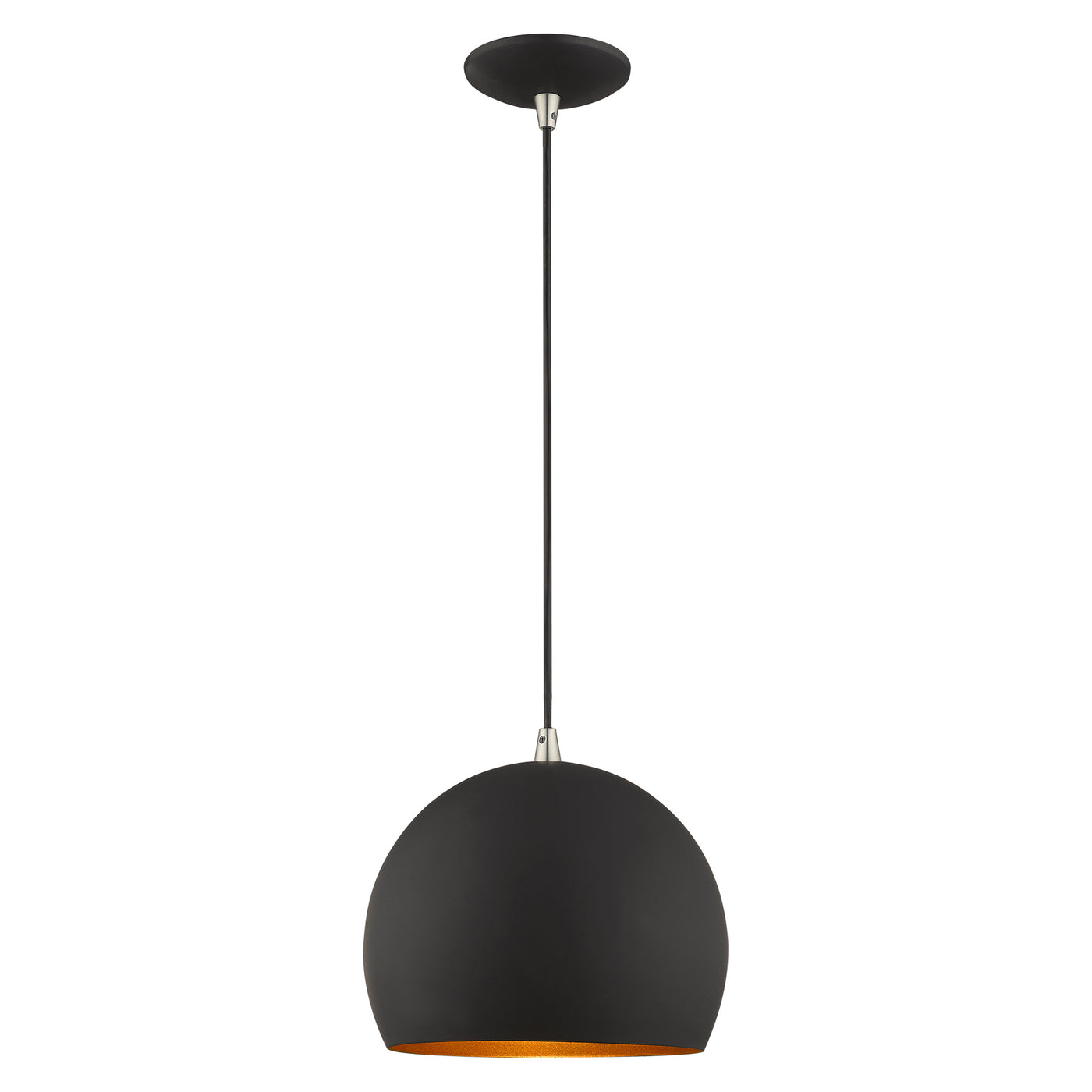 1 Light Black Single Pendant Pendant Livex