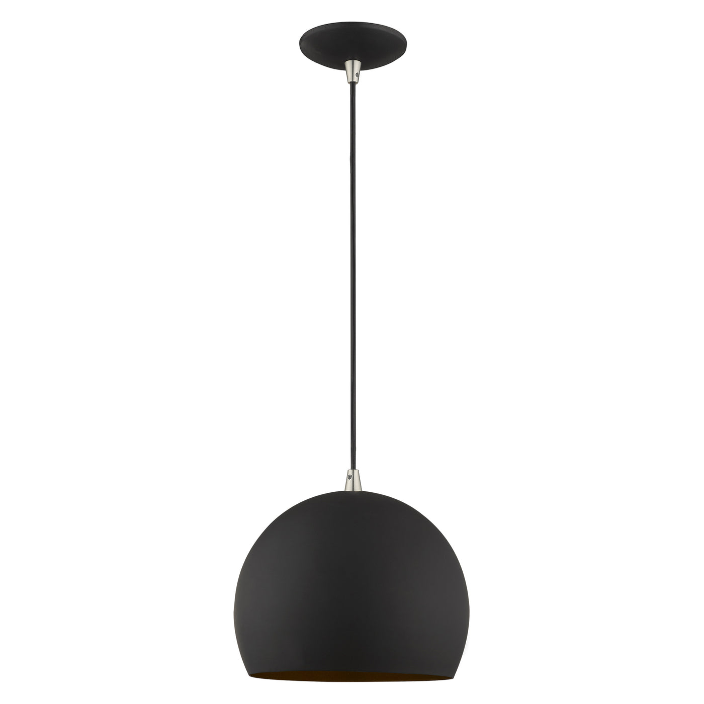 1 Light Black Single Pendant Pendant Livex