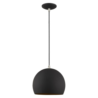 1 Light Black Single Pendant Pendant Livex