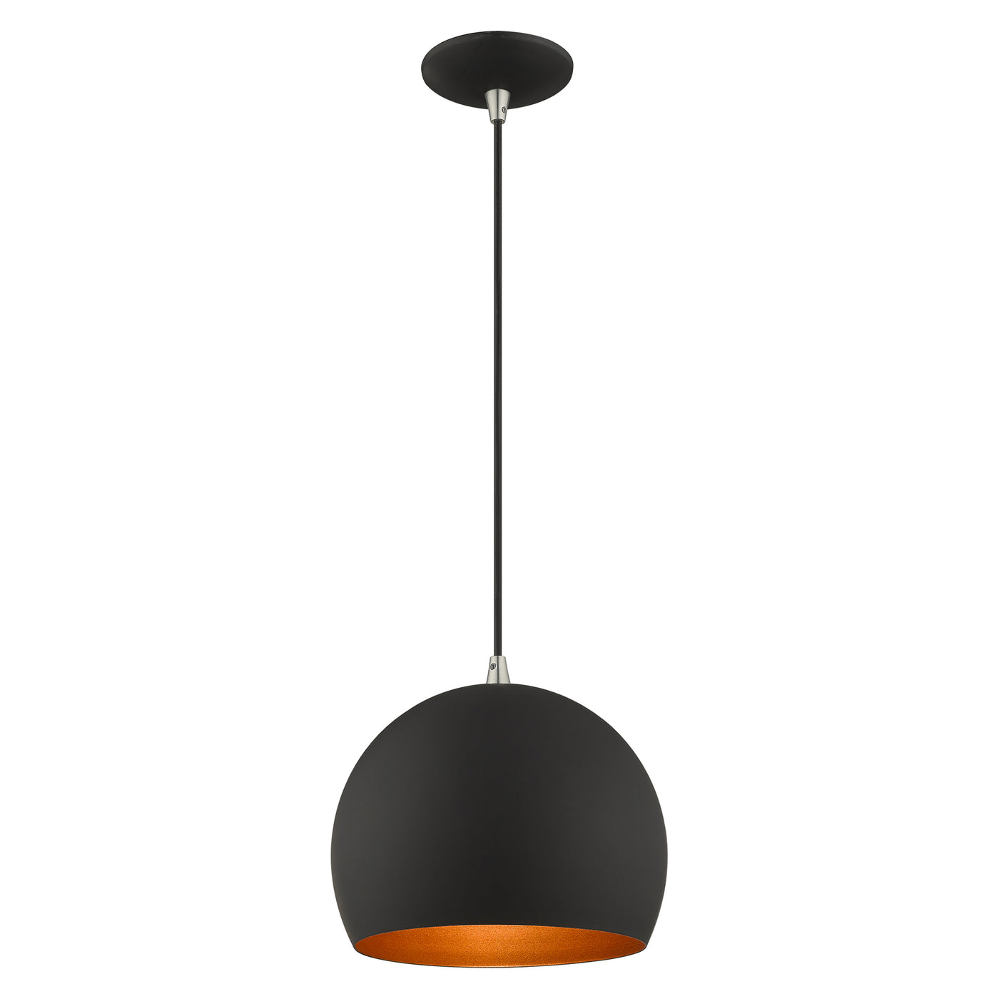 1 Light Black Single Pendant Pendant Livex