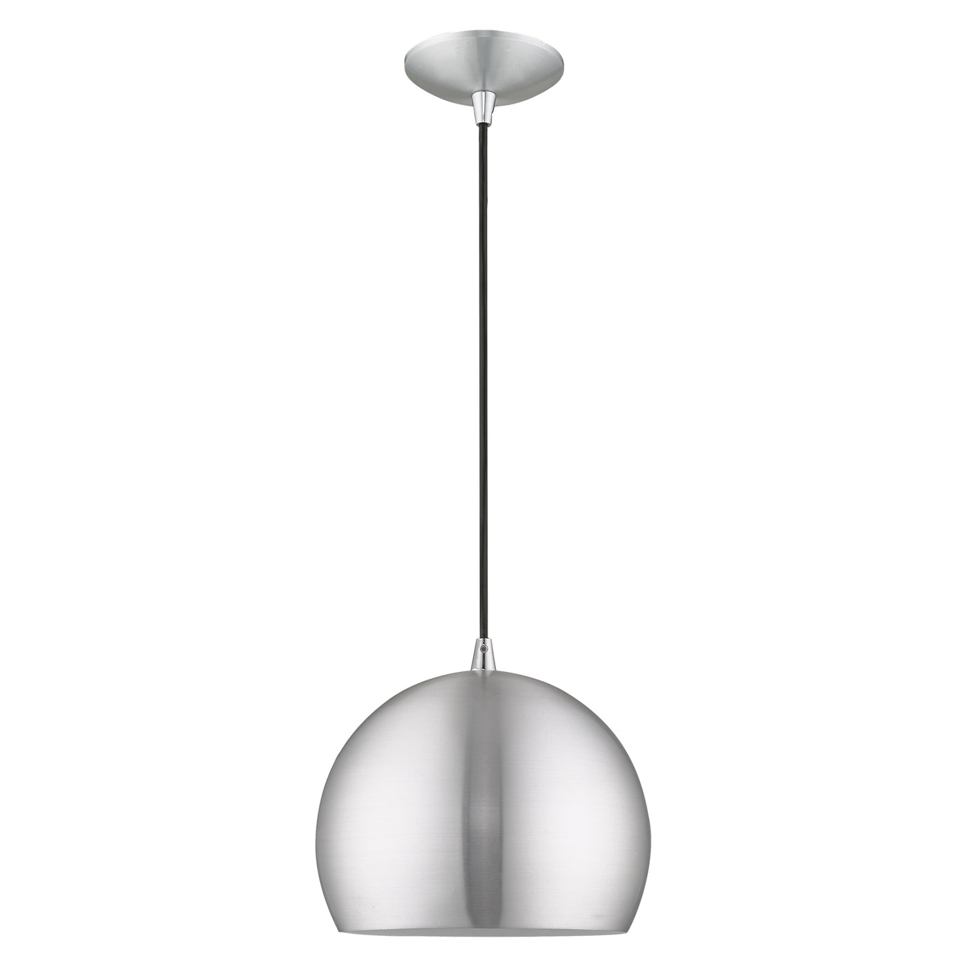 1 Light Brushed Aluminum Single Pendant Pendant Livex