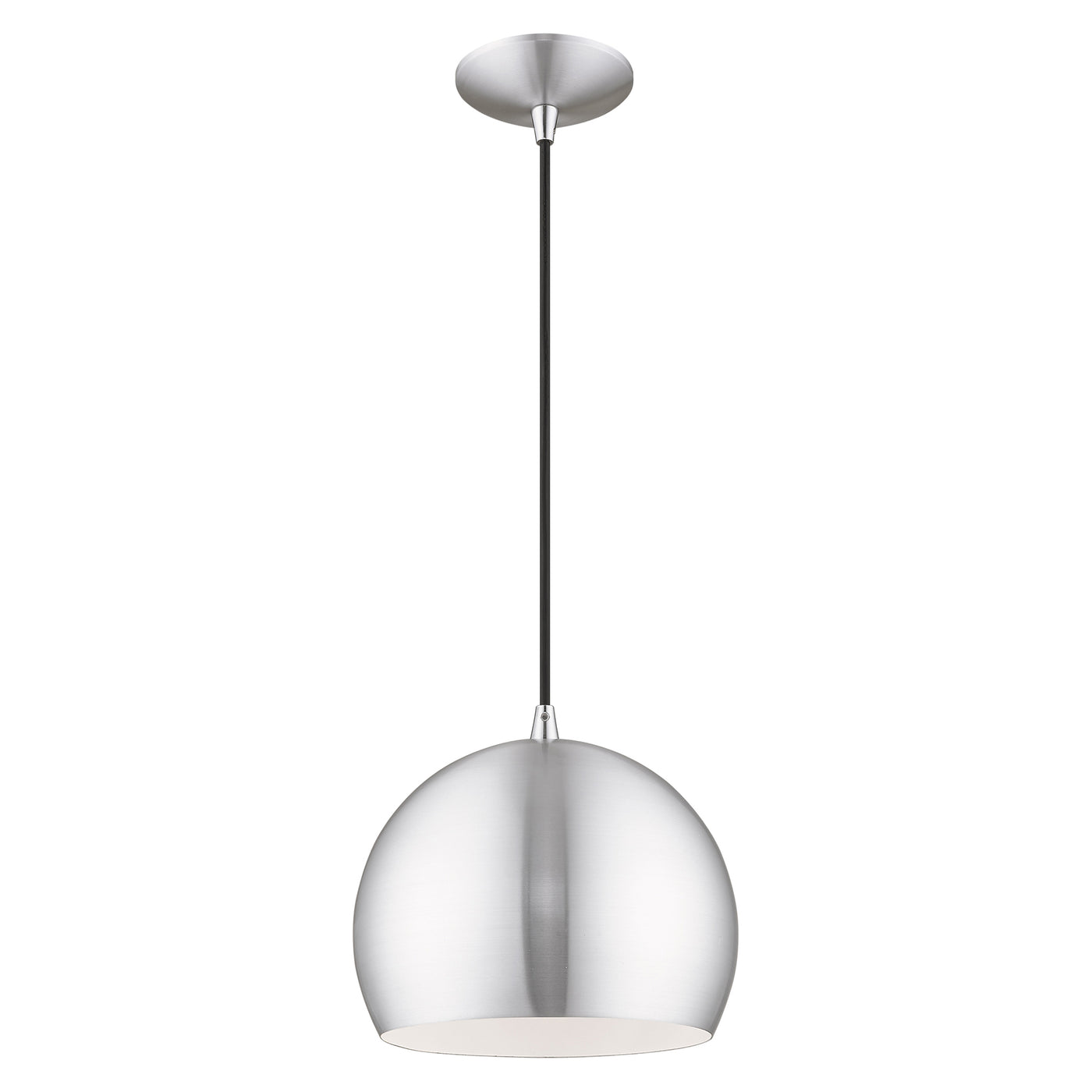 1 Light Brushed Aluminum Single Pendant Pendant Livex