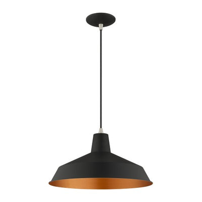 1 Light Black Single Pendant Pendant Livex