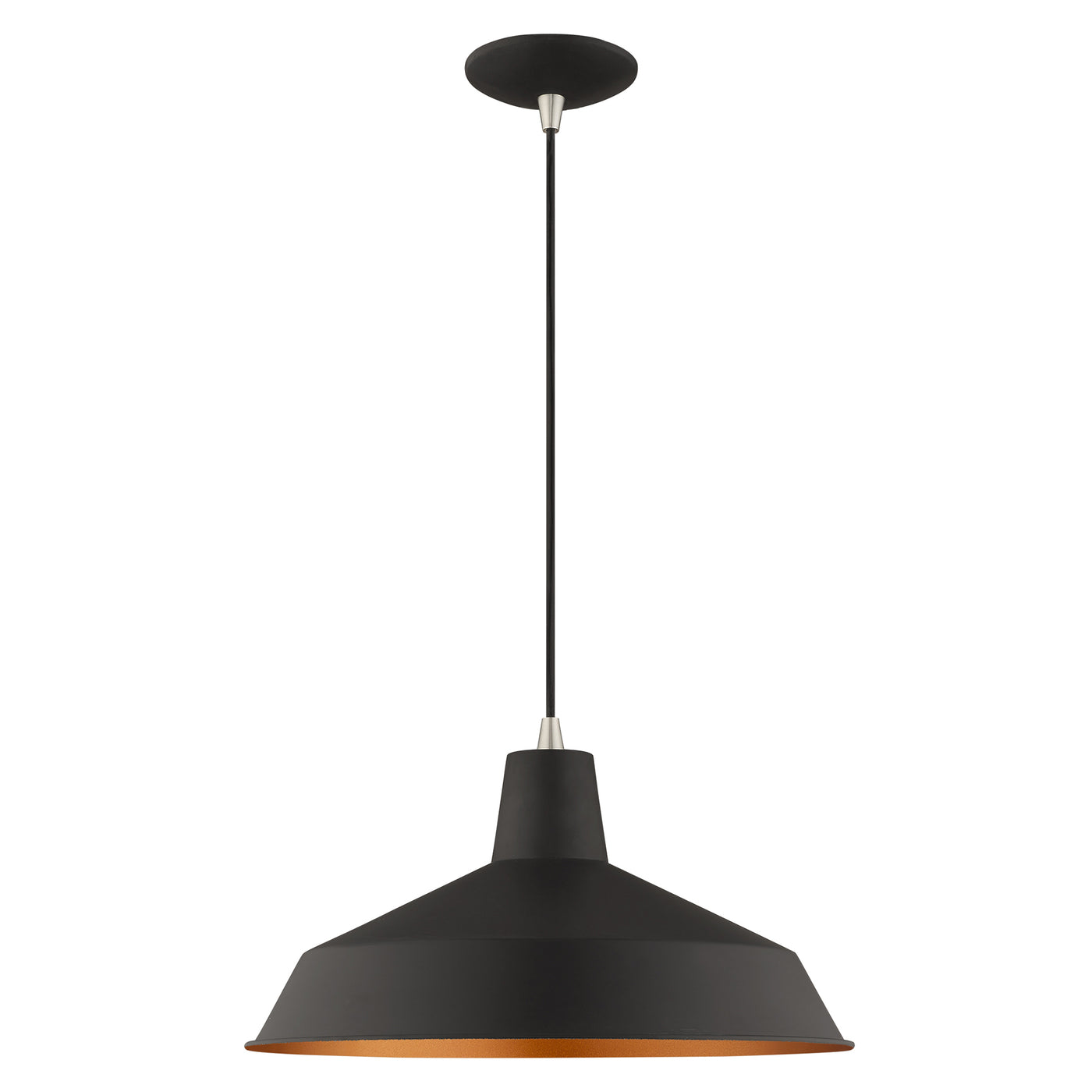 1 Light Black Single Pendant Pendant Livex