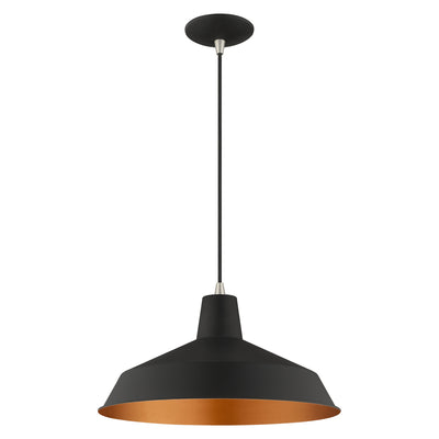 1 Light Black Single Pendant Pendant Livex