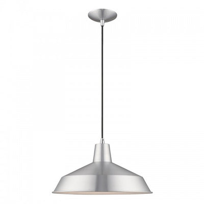 1 Light Brushed Aluminum Single Pendant Pendant Livex