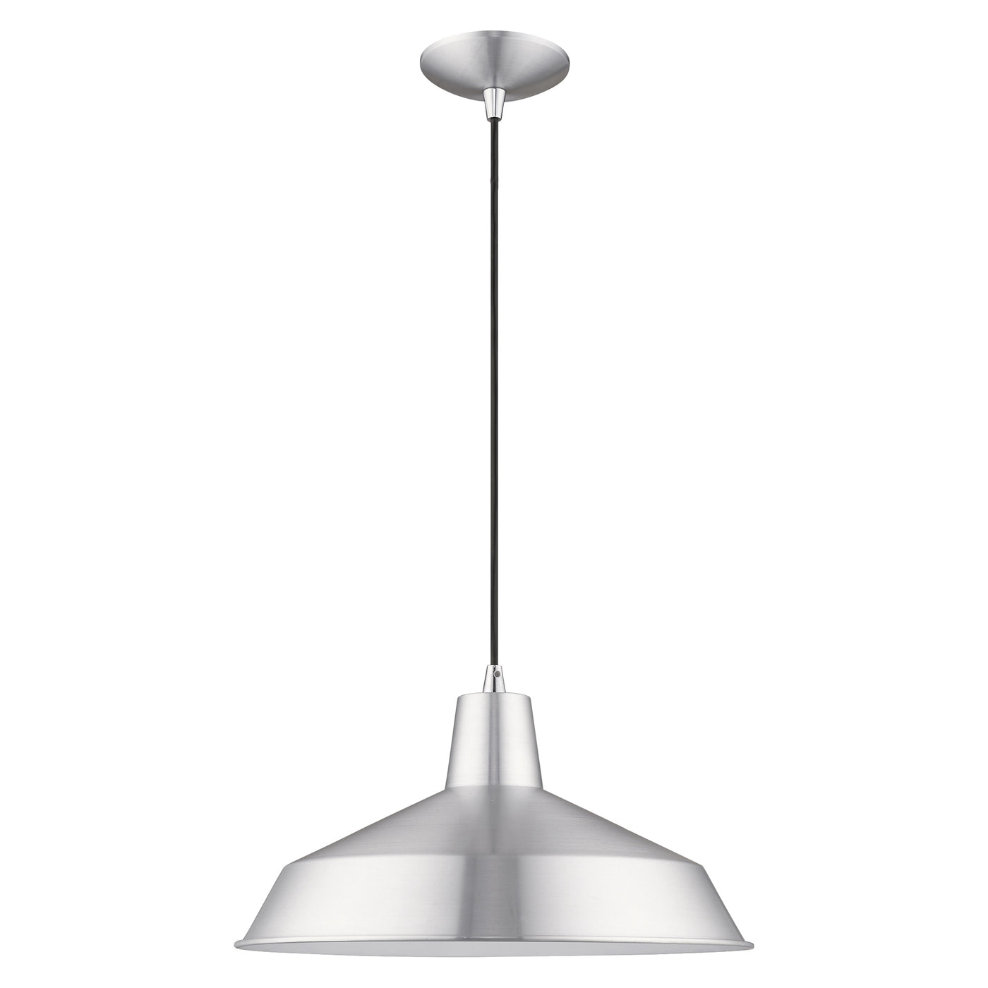 1 Light Brushed Aluminum Single Pendant Pendant Livex